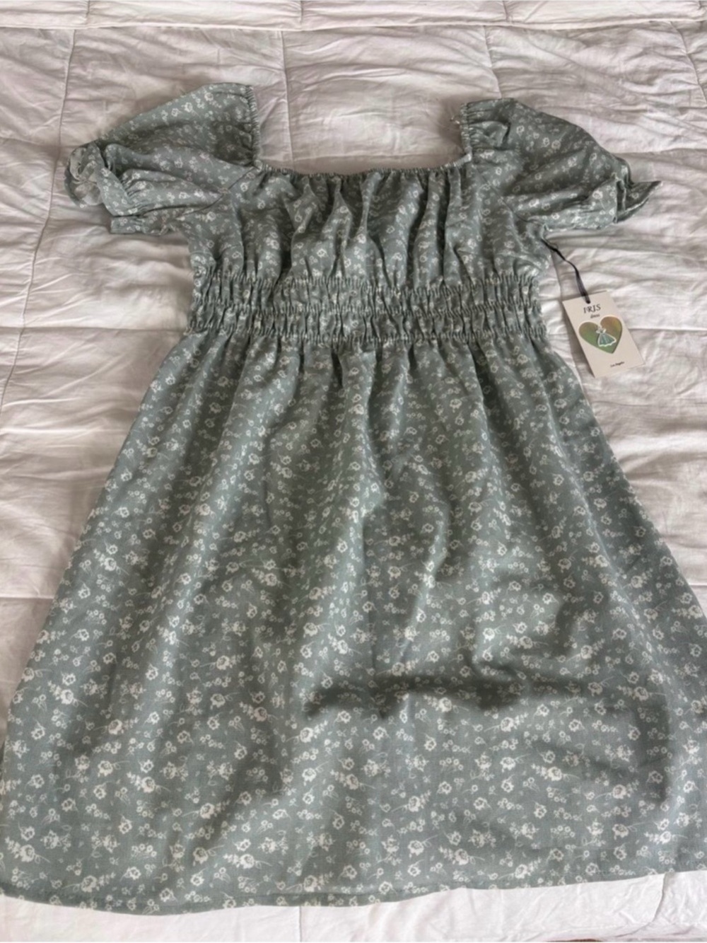 Iris Floral Mini Dress in Green